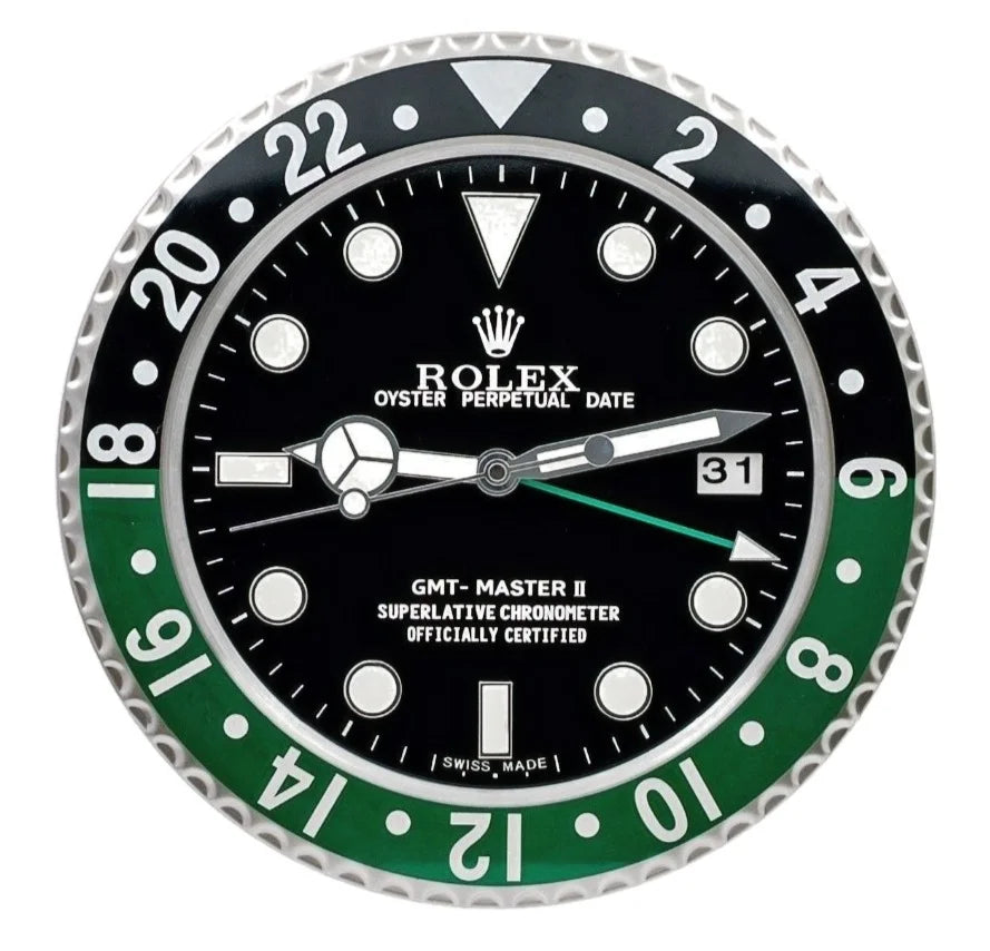 GMT Sprite–Style Wall Clock – Black &amp; Green