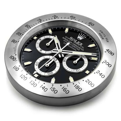 Daytona Style, Silver & Black | Wall Clock