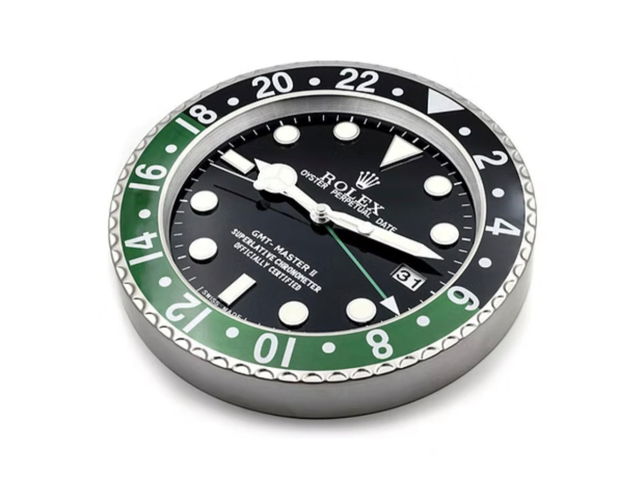 GMT Sprite–Style Wall Clock – Black &amp; Green