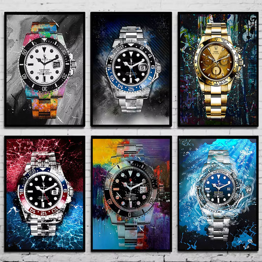 Abstract Graffiti Luxury Watch Poster Picture Brand Watches Canvas Painting Wall Art Home Print Living Room Decor Mural Cuadros